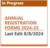 Image of In Progress Annual Registration form.